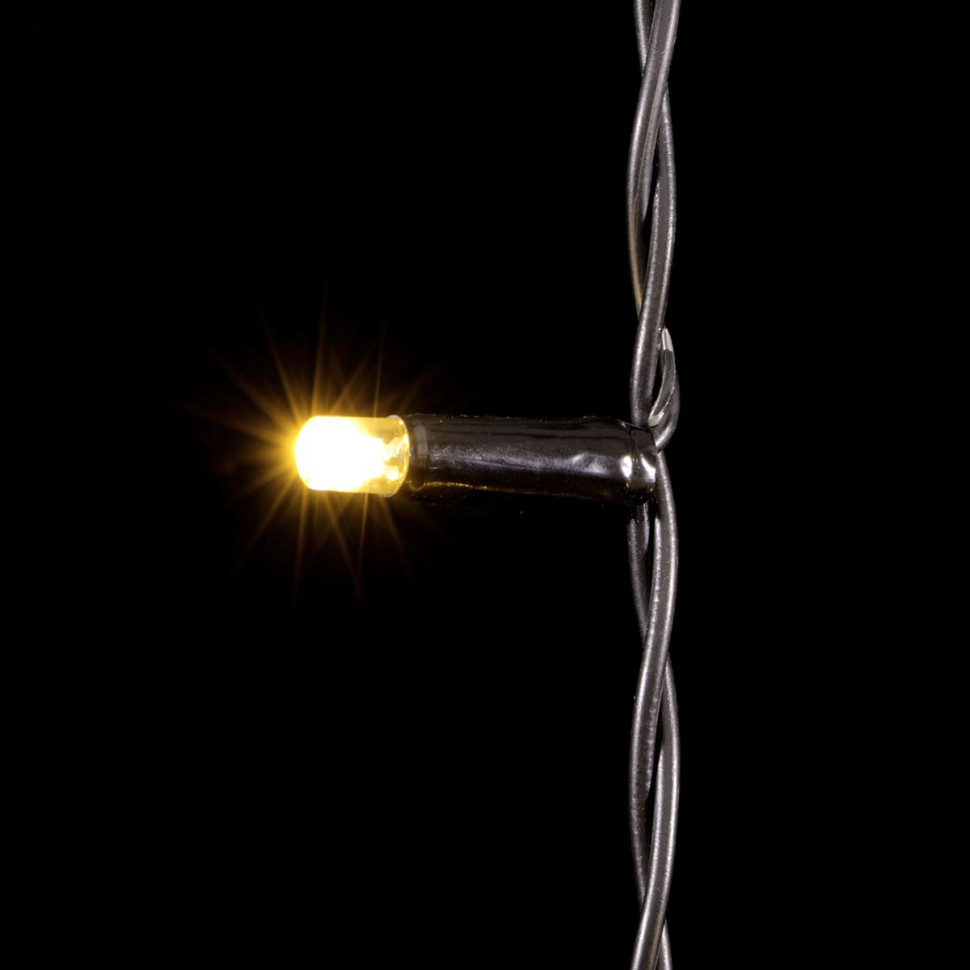 Светодиодная нить с колпачком, 24V, 10 м., PVC , чёрный пр., тепло белый, LaitCom, арт. PST100CAP-11-1WW 05-271