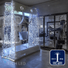 Светодиодная гирлянда Rich LED 10 м, 100 LED, 220 В, соединяемая, мерцающая, белая, белый провод, арт. RL-S10CF-220V-W/W