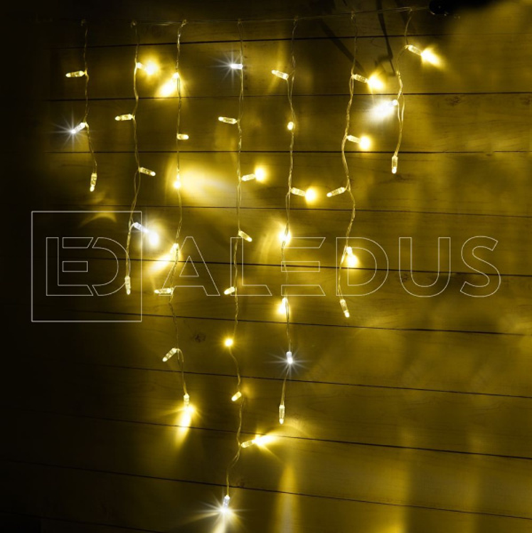Электрогирлянда Бахрома ALEDUS 3x0.9 м, прозрачный провод, ПВХ, теплый белый, с мерцанием, арт. i-TP-3x0.9M-WW/F
