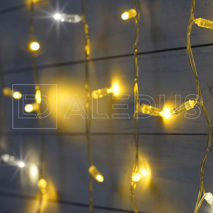 Электрогирлянда Бахрома ALEDUS 3x0.9 м, прозрачный провод, ПВХ, теплый белый, с мерцанием, арт. i-TP-3x0.9M-WW/F