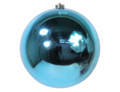 Пластиковый шар 140 мм., бирюзовый, глянцевый, Kaemingk, арт. 167109