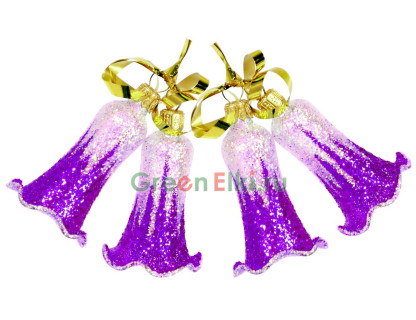 Набор колокольчиков Звонкий 8,5 см., 4 шт., фиолетовый, Елочка, арт. С 661-фиолетовый