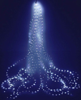 Электрогирлянда Звездный Ёлочный Дождик 12*1.8+5 м, 408 micro LED-огней, холодный белый, Kaemingk, арт. 496154