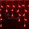 Светодиодная бахрома Rich LED, 3*0.5 м, красная, белый резиновый провод, арт. RL-i3*0.5-RW/R