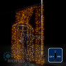 Светодиодный занавес Rich LED 2*3 м, влагозащитный колпачок, желтый, черный провод, арт. RL-C2*3-CB/Y