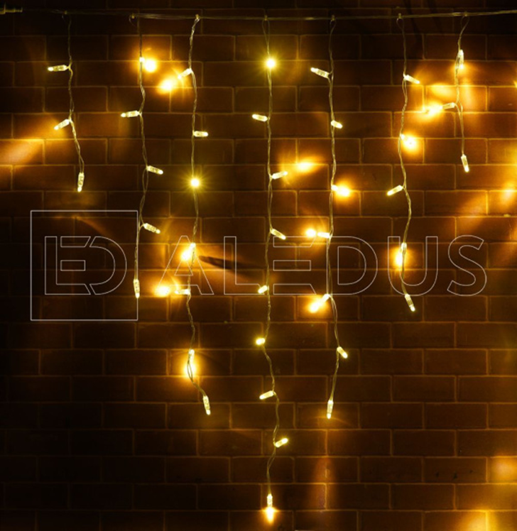 Электрогирлянда Бахрома ALEDUS 3x0.9 м, прозрачный провод, ПВХ, теплый белый, арт. i-TP-3x0.9M-WW
