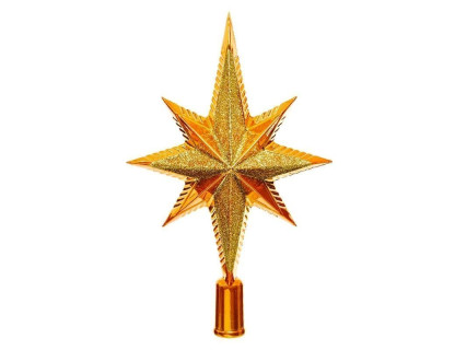 Верхушка Рождественская Звезда 25,5 см., янтарная, пластик, арт. 029181