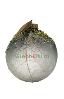 Набор стеклянных шаров Прованс 80 мм., серый лён, 3 шт, Kaemingk, арт. 161733/1