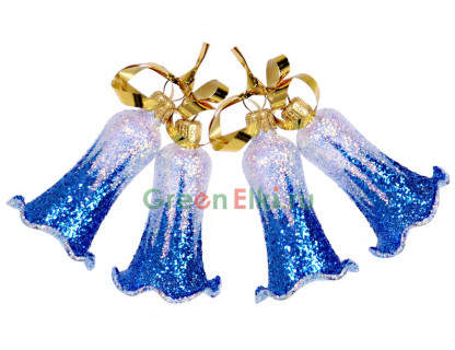 Набор колокольчиков Звонкий 8,5 см., 4 шт., синий, Елочка, арт. С 661-синий