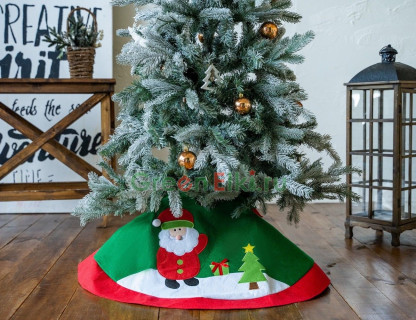 Декоративное покрывало под елку Новогодние Мотивы - Санта 100 см, арт. 173177
