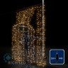 Светодиодный занавес Rich LED 2*3 м, влагозащитный колпачок, тепло-белый, черный провод, арт. RL-C2*3-CB/WW