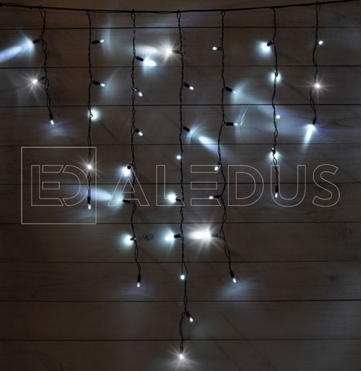 Электрогирлянда Бахрома ALEDUS 3x0.9 м, черный провод, ПВХ, белый, с мерцанием, арт. i-BP-3x0.9M-W/F