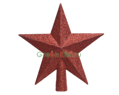 Верхушка Звезда 19 см., красная, Kaemingk, арт. 029542