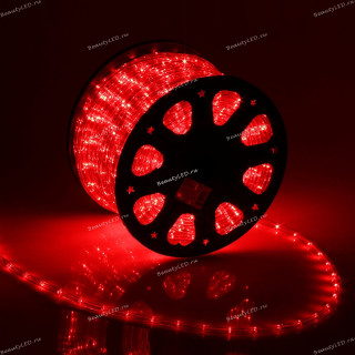 Дюралайт круглый 13 мм., 24V, направленный, красный, LaitCom, арт. F3-R2-24V-R 27-011