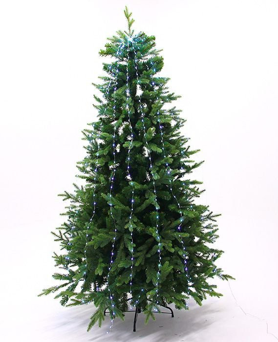 Электрогирлянда Звездный Ёлочный Дождик 16*2.4+5 м, 832 micro LED-огней, холодный белый, Kaemingk, арт. 496149
