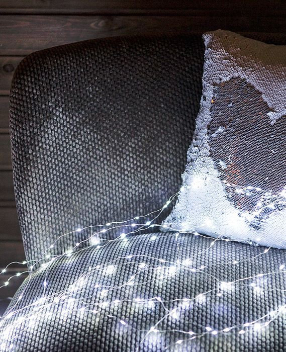 Электрогирлянда Звездный Ёлочный Дождик 16*2.4+5 м, 832 micro LED-огней, холодный белый, Kaemingk, арт. 496149
