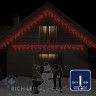Светодиодная бахрома Rich LED, 3*0.5 м, красная, мерцающая, прозрачный провод, арт. RL-i3*0.5F-T/R