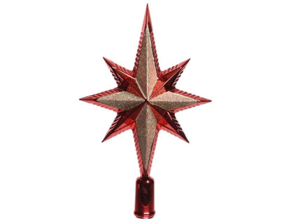 Верхушка Рождественская Звезда 25,5 см., красный, пластик, арт. 029099