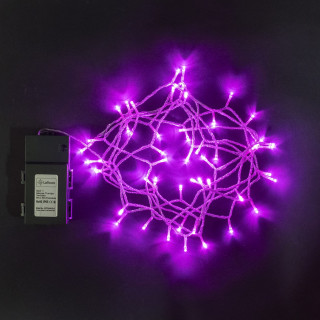  Светодиодная нить на батарейках с таймером, 5 м., розовый, Laitcom, арт. EST50-4W10-8P 07-013