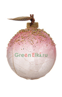Набор стеклянных шаров Прованс 80 мм., розовый лён, 3 шт., Kaemingk, арт. 161733/2