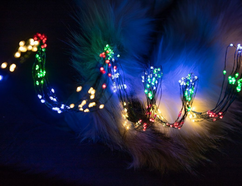 Электрогирлянда Звездный Ёлочный Дождик 12*1.8+5 м, 408 micro LED-огней, mix, Kaemingk, арт. 496160