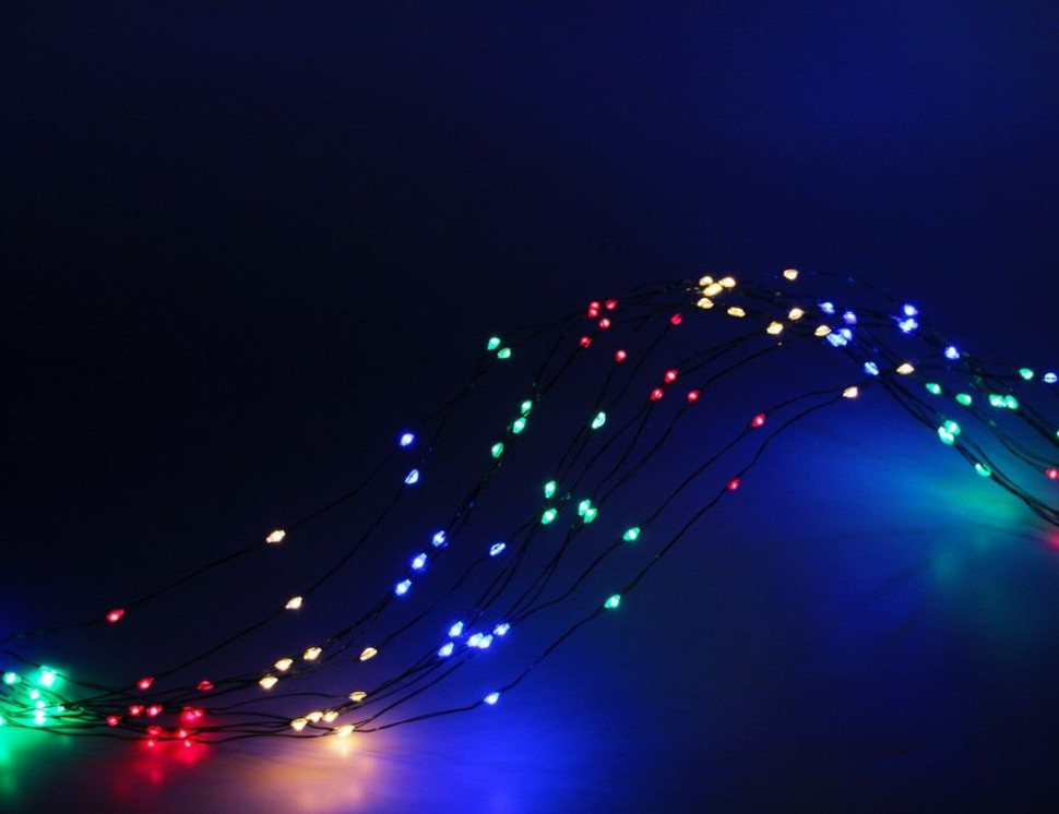 Электрогирлянда Звездный Ёлочный Дождик 12*1.8+5 м, 408 micro LED-огней, mix, Kaemingk, арт. 496160