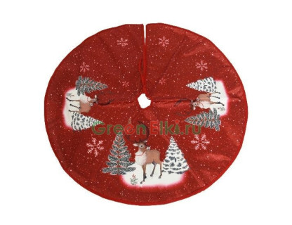 Декоративное покрывало под елку Теплая Радость - Олень 110 см, арт. 611616-олень