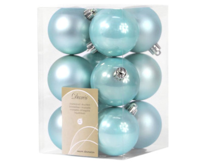 Набор пластиковых шаров Дивный 60 мм., мятный, 12 шт., mix, Kaemingk, арт. 167028