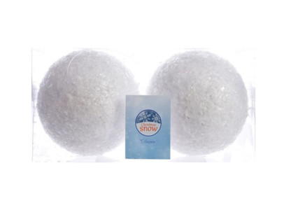 Пластиковый шар Мерцающие снежинки 100 мм., глиттер, белый, Kaemingk арт. 474623