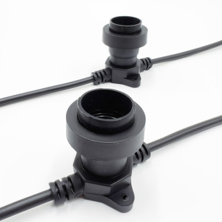 Электрогирлянда Белт-Лайт 20м, пров. чер. каучук, шаг 100 см, 20 патронов, IP65, арт. BL20m/20L-1