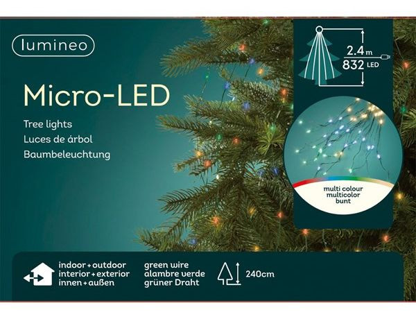 Электрогирлянда Звездный Ёлочный Дождик 16*2.4+5 м, 832 micro LED-огней, mix, Kaemingk, арт. 496153