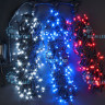Светодиодная гирлянда Rich LED 3 Нити по 20 м с 2-х канальным контр., 600 LED, 24 В, триколор, черный провод, арт. RL-T3*20N2-B/WBR