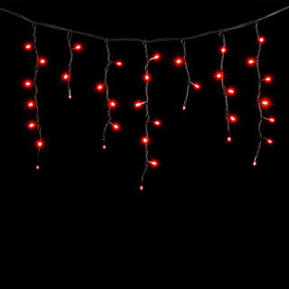 Электрогирлянда Бахрома, каучук, 3,1х0,5 м., черн. пр., красный, LaitCom, арт. LL150-1-2R 04-004