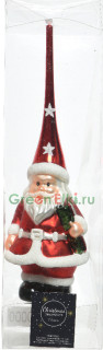 Елочная макушка Дед Мороз 28 см., красный, глянцевая, KAEMINGK, арт. 170000