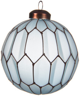 Набор стеклянных шаров Лоренцо 80 мм, голубой, 3 шт, Kaemingk арт. 061030/1