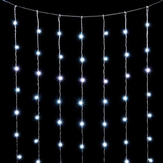 Светодиодный занавес, 3х2 м., без Т-коннектора, прозр. пр., белый, LaitCom, арт. PCL601NOT-10-2W 01-220