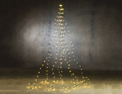 Электрогирлянда Звездный Ёлочный Дождик - Крупные Капли 8*1.6+6 м, с контроллером, 256 LED-огней, тепло белый, Edelman, арт. 1105708/85436