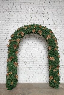 Хвойная арка Санкт-Петербург 240*160 см. с золотым декором, арт. 28005