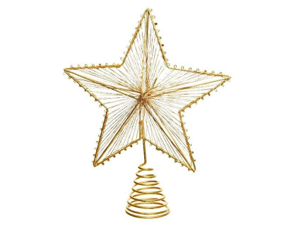 Верхушка Звезда Воздушная 23 см, золото, металл, арт. 380425