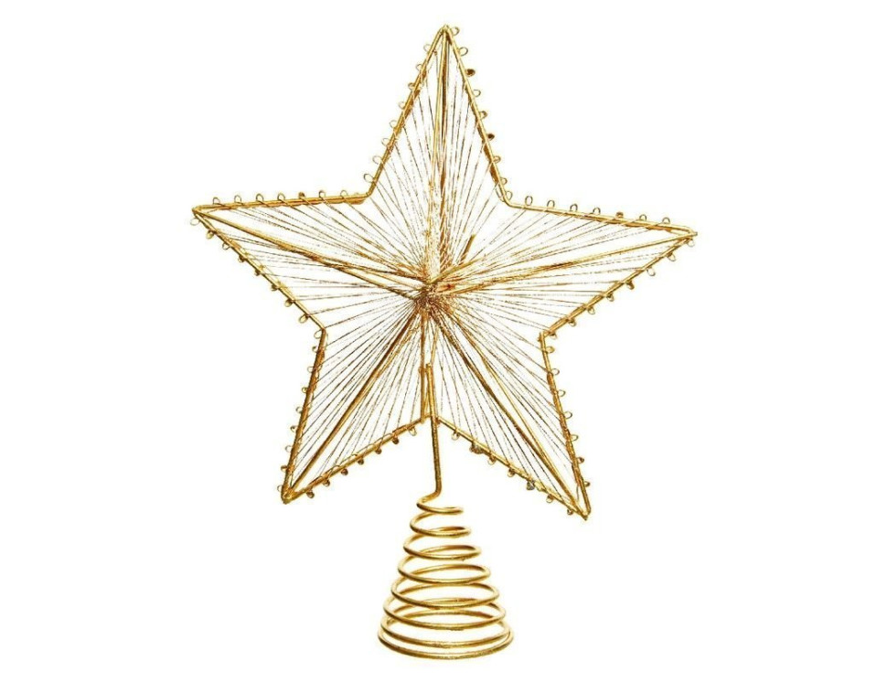 Верхушка Звезда Воздушная 23 см, золото, металл, арт. 380425