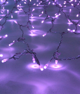 Светодиодный занавес, 1х2 м., силикон, прозр. пр., лиловый, LaitCom, арт. ECL200-10-2L 01-039