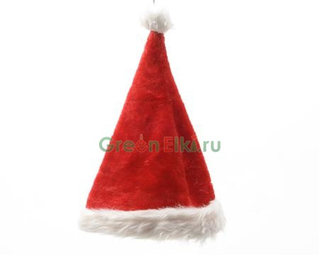 Колпак Новогодний c мехом 44 см., белый, красный, Kaemingk, арт. 660172