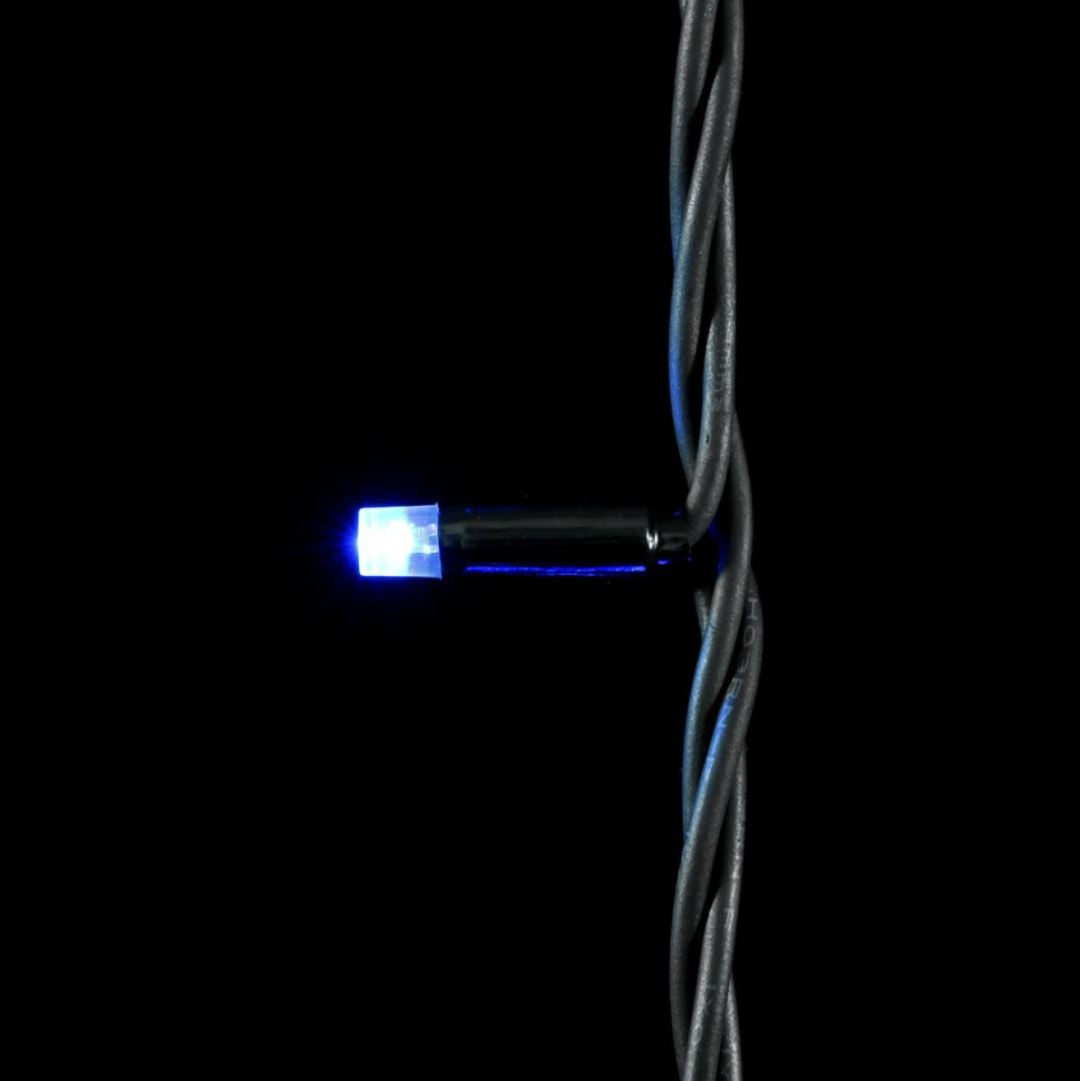 Светодиодная нить, 10 м., 75 LED, 24V, каучук, черн. пр., синий, Laitcom, арт. LL75-1-1B 04-105