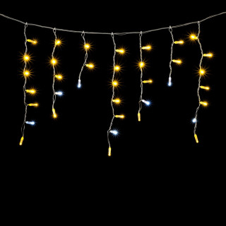 Светодиодная гирлянда Бахрома с колпачком, 3,1х0,5 м., с мерцанием, прозр. пр., теплый белый, LaitCom, арт. PIL120BLWCAP-10-2WW 02-241