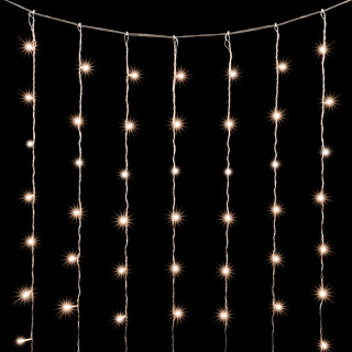 Светодиодный занавес, 3х2 м., без Т-коннектора, прозр. пр., белый, мерцание, LaitCom, арт. PCL601NOTBLW-10-2WW 01-231