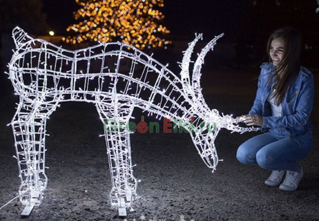 Светодиодная фигура Олень Рудольф, высота 0,9 м.