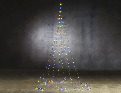 Электрогирлянда Звездный Ёлочный Дождик - Крупные Капли 8*1.6+6 м, с контроллером, 256 LED-огней, mix, Edelman, арт. 1105714/85439