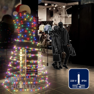 Светодиодная гирлянда Rich LED 10 м, 100 LED, 220 В, соединяемая, мульти, прозрачный провод, арт. RL-S10C-220V-T/M