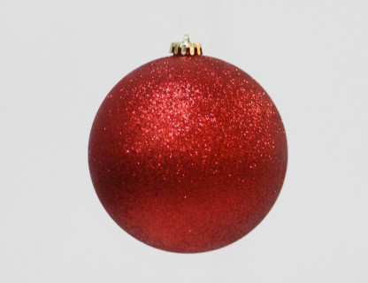 Однотонный пластиковый шар, глиттер, красный, 150 мм, арт. 1131343