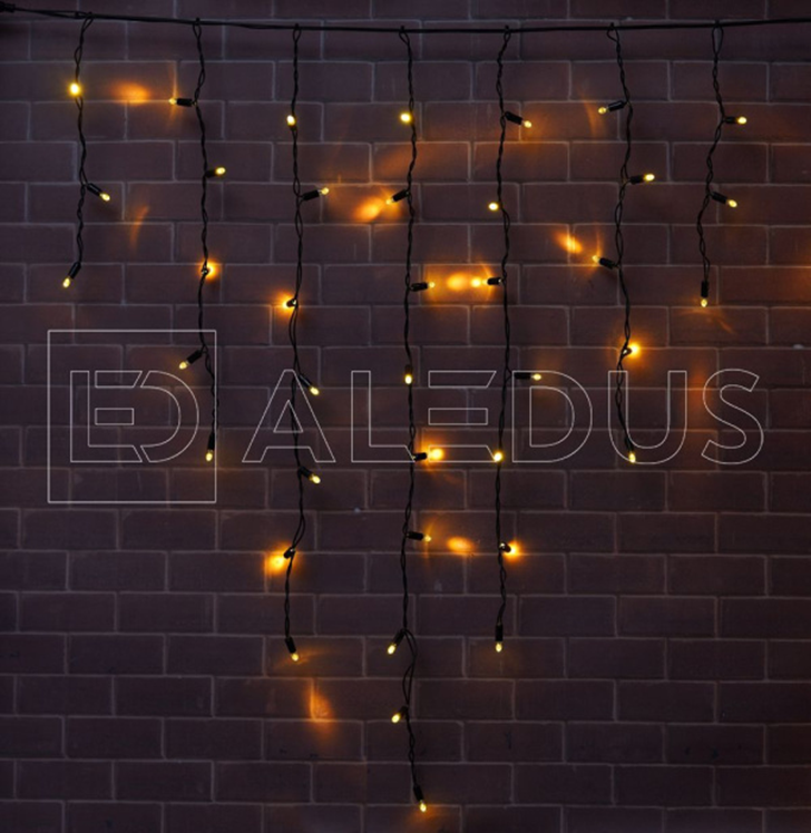 Электрогирлянда Бахрома ALEDUS 3x0.9 м, черный провод, ПВХ, теплый белый, арт. i-BP-3x0.9M-WW